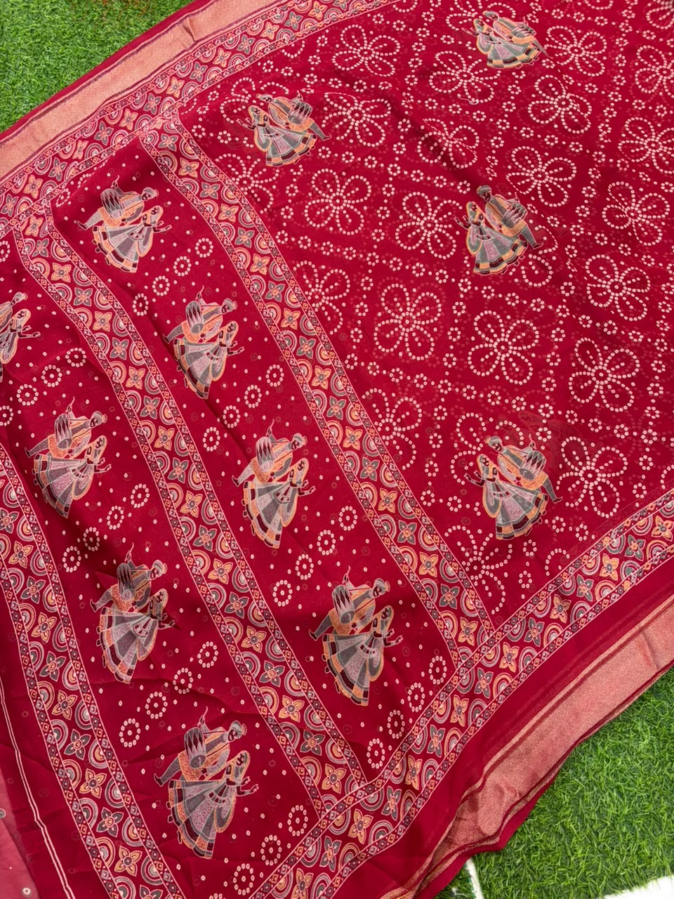 Navratri Special Bandhani Saree with Satin Border