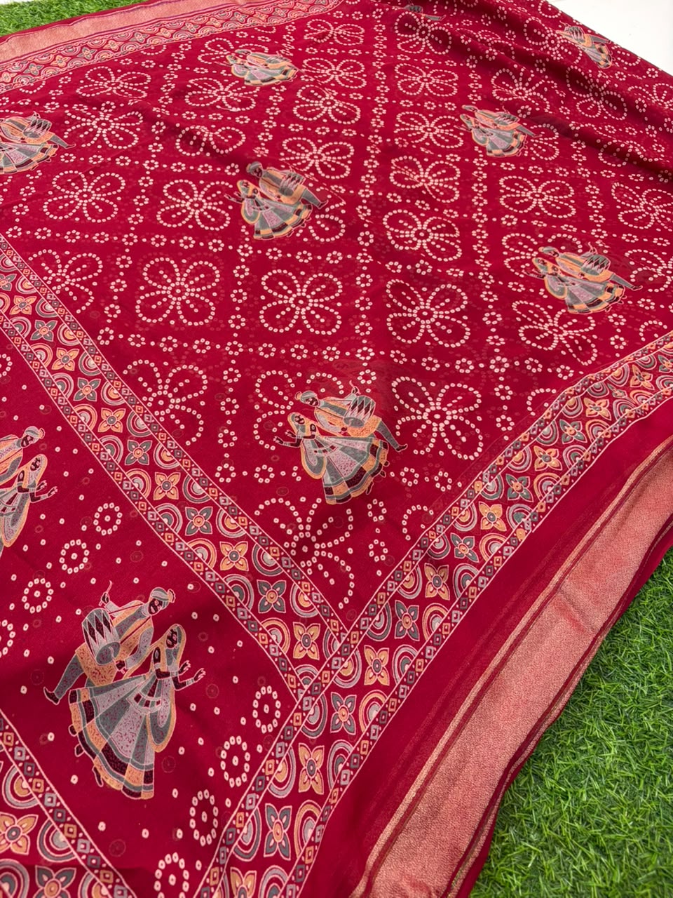 Navratri Special Bandhani Saree with Satin Border