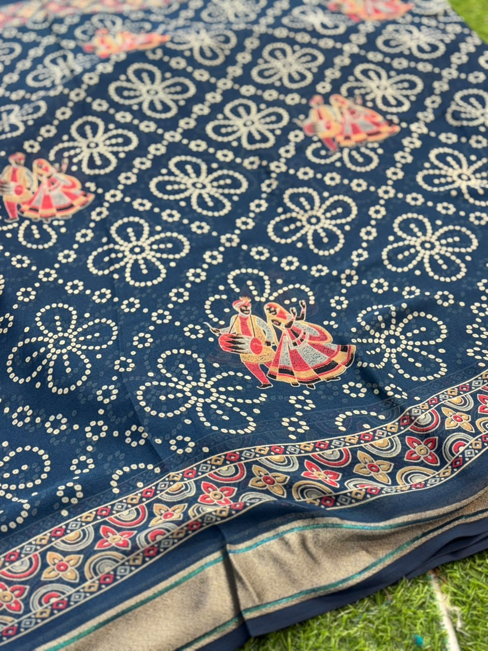 Navratri Special Bandhani Saree with Satin Border