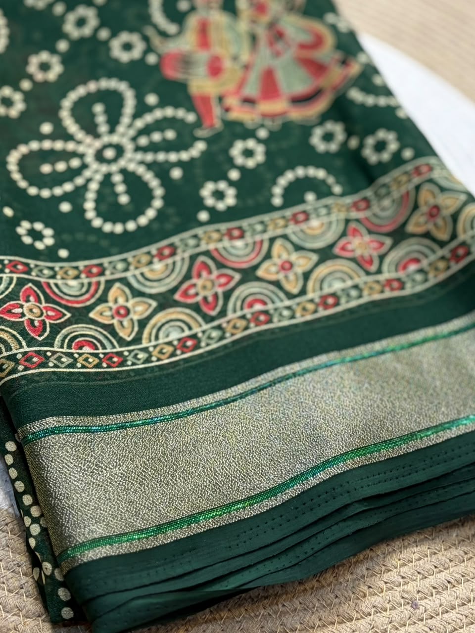 Navratri Special Bandhani Saree with Satin Border