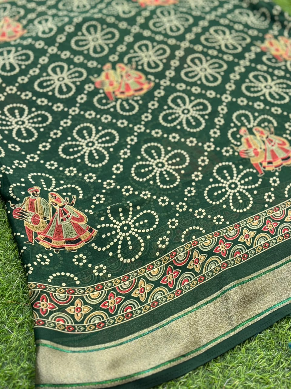 Navratri Special Bandhani Saree with Satin Border
