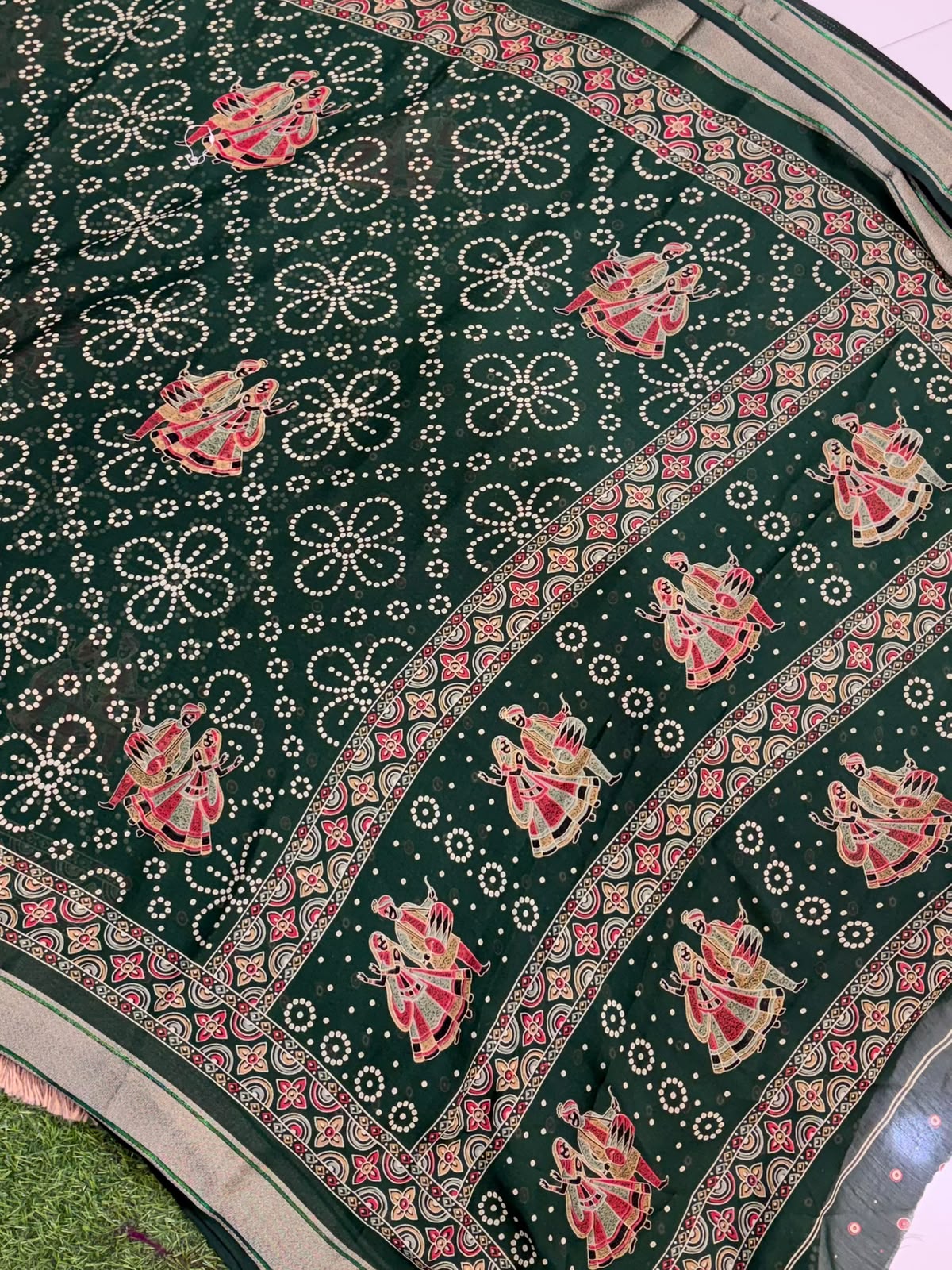 Navratri Special Bandhani Saree with Satin Border