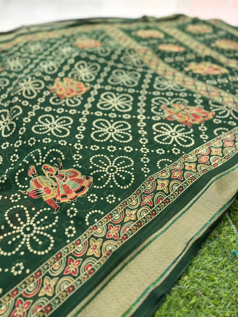 Navratri Special Bandhani Saree with Satin Border