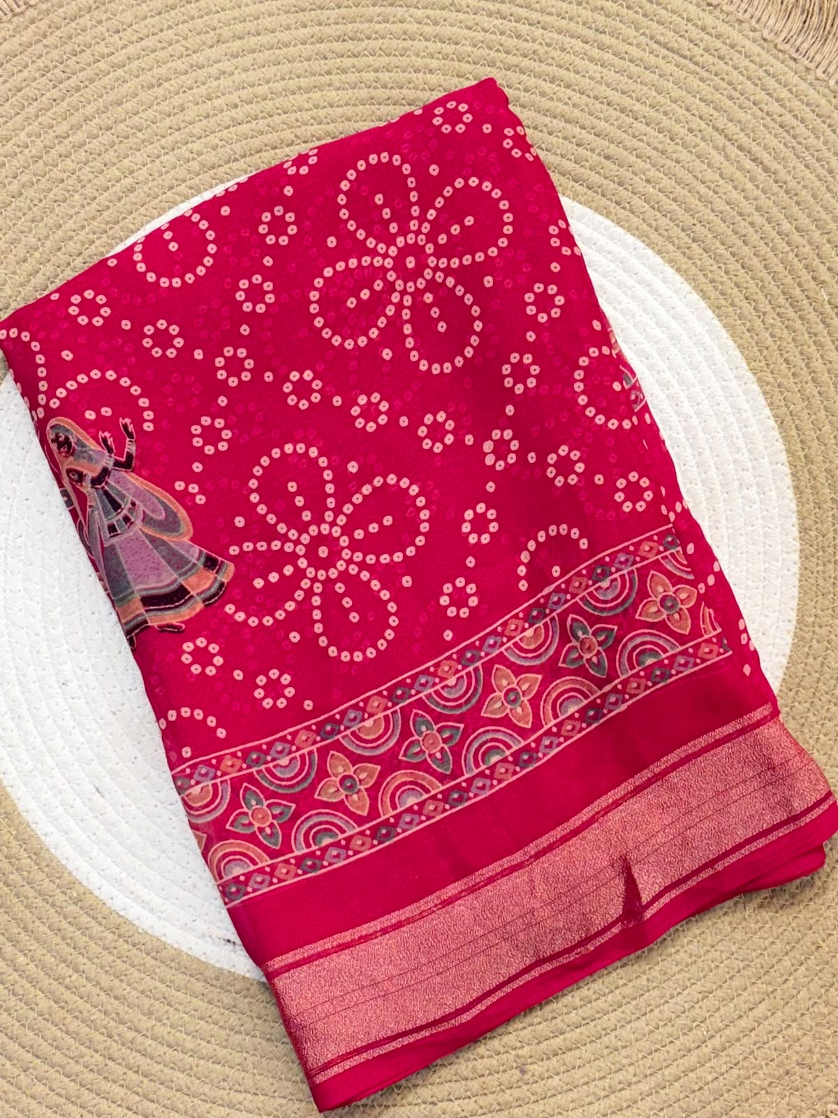 Navratri Special Bandhani Saree with Satin Border