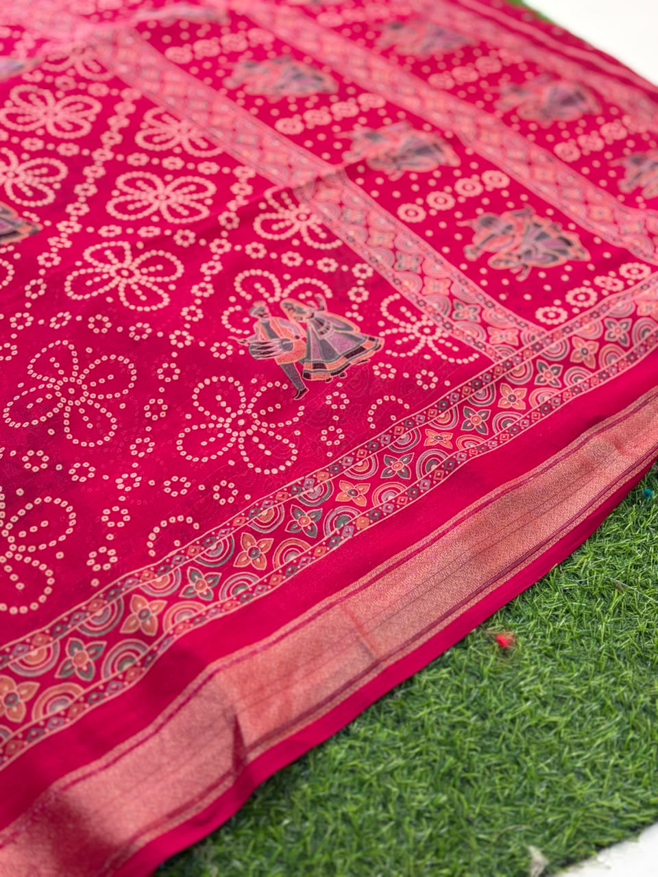 Navratri Special Bandhani Saree with Satin Border