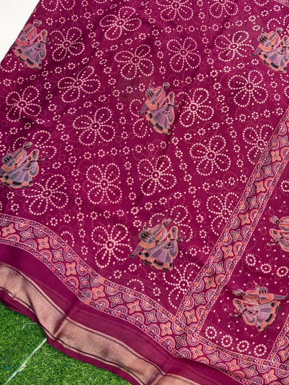Navratri Special Bandhani Saree with Satin Border