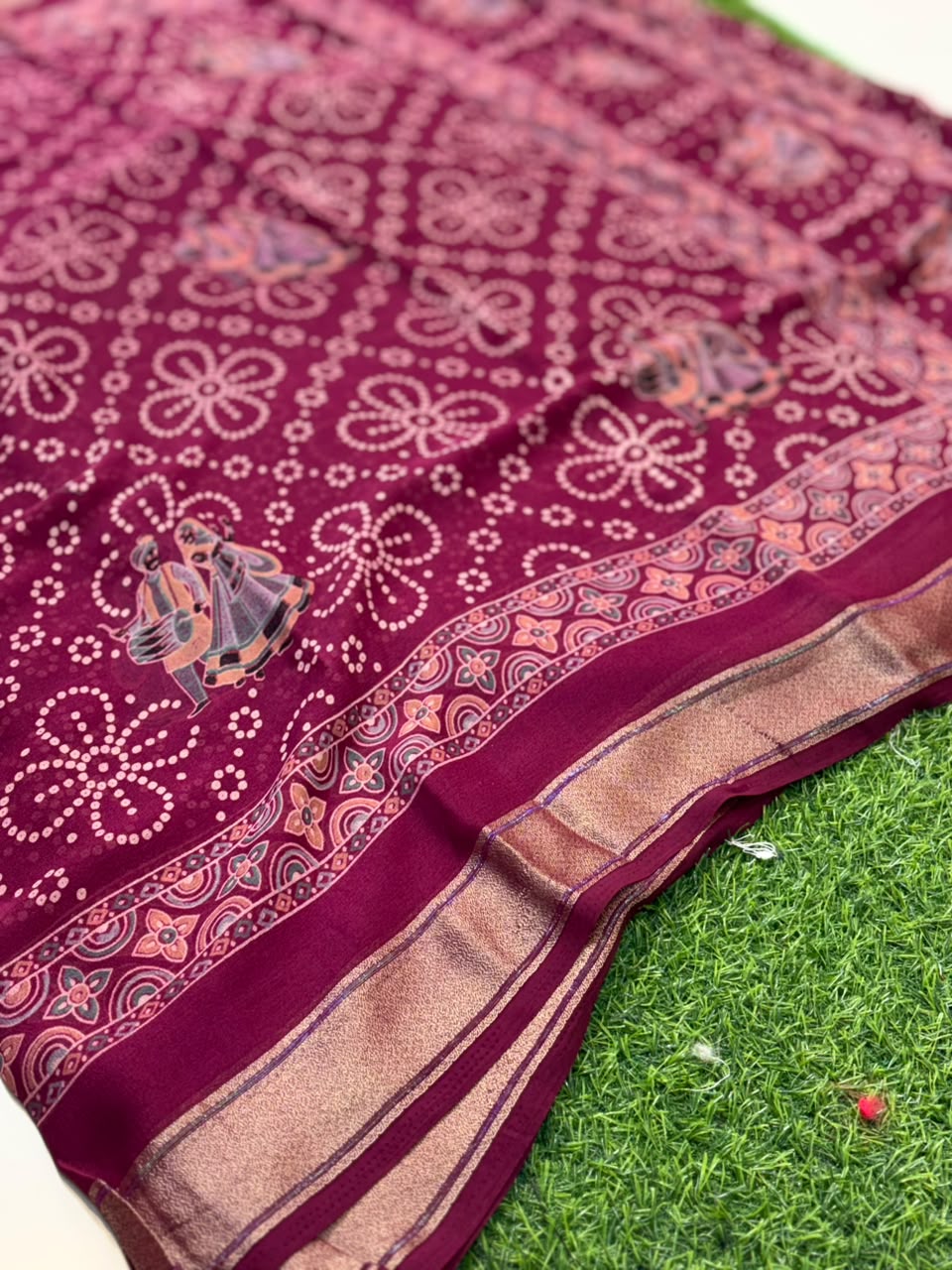 Navratri Special Bandhani Saree with Satin Border