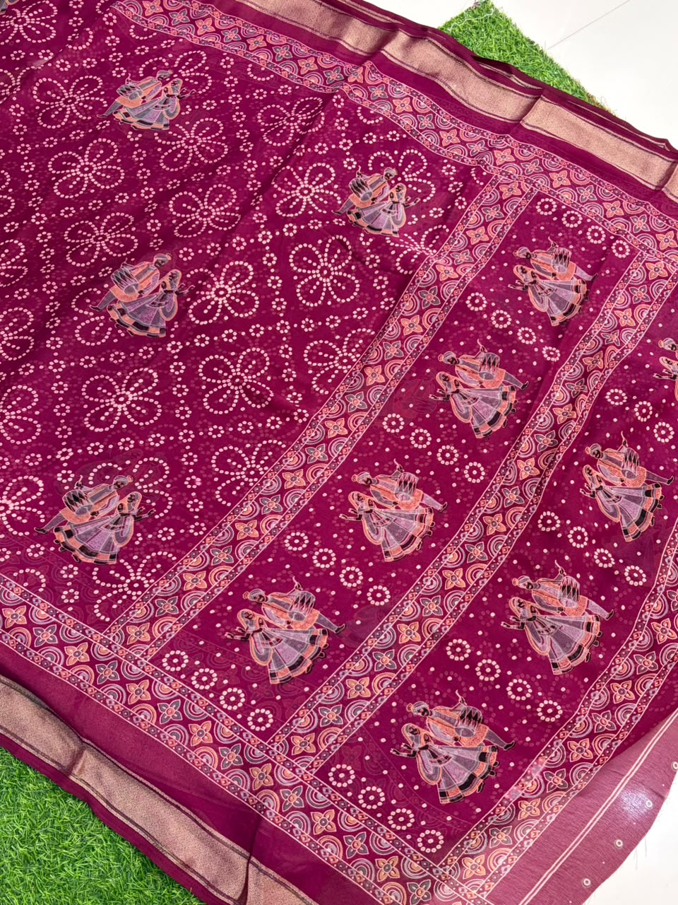 Navratri Special Bandhani Saree with Satin Border